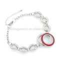 316l stainless steel red glass window locket bracelet for mens